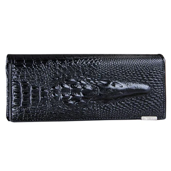 

Women Wallet Female 2016 Coin Purses Holders Patent leather 3D Embossing Alligator Ladies Crocodile Long Clutch Wallets