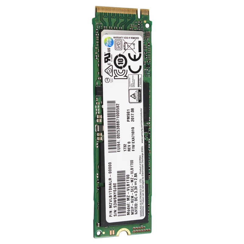 Vente SAMSUNG SSD M.2 PM981 256 GB 512 GO Solid State Disque Dur M2 NVMe PCIe 3.0x4 NVMe 1.3 ordinateur portable Interne disco duro TLC