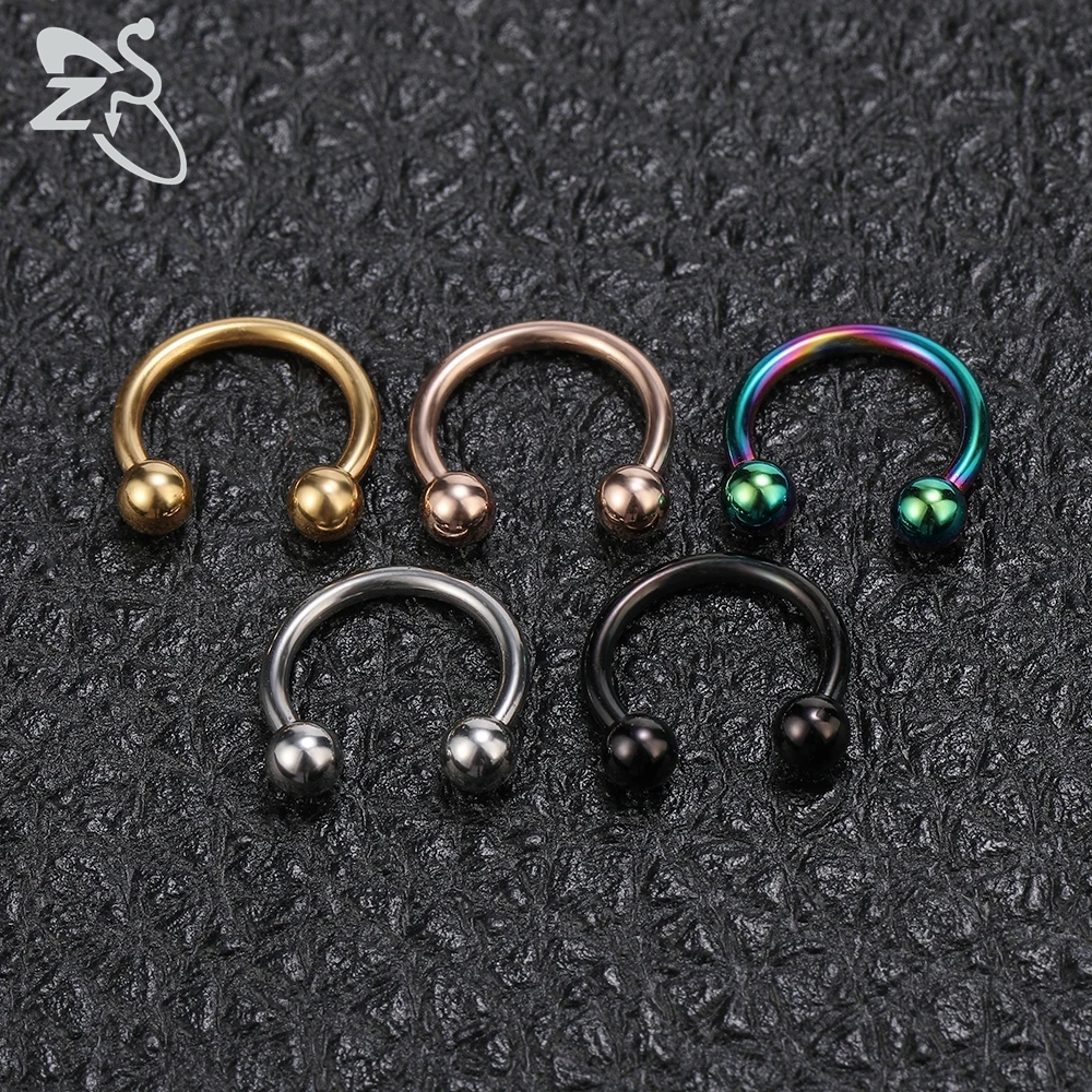 Nose Ring Spike 5 Pcs/lot Stainless Steel For Women Men Septum Rings Helix Ear Piercing Body Piercing Jewelry nose rings piercing jewelry ear piercing jewelry body piercing jewelry body jewelry