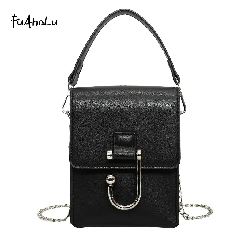 Новая простая мини сумка FuAhaLu летняя повседневная мессенджер на цепочке в