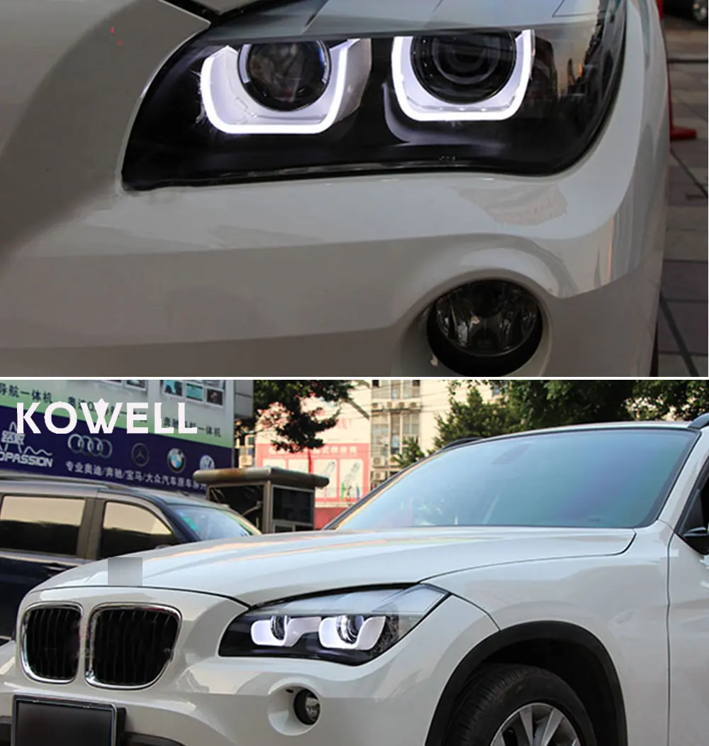 KOWELL автомобильный Стайлинг для BMW E84 фары X1 2011- светодиодный фонарь 120 125 Ангел глаз фары би ксенон передние аксессуары