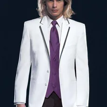 4 шт., белое Новое модное мужское Деловое платье, 2 пуговицы, Свадебный костюм для мужчин, платья для жениха, лучшие мужские платья