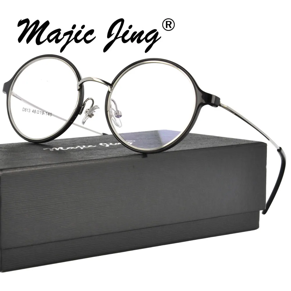 

Magic Jing Round TR myopia eyewear eyeglasses prescription spectacles with metal temple for men D813