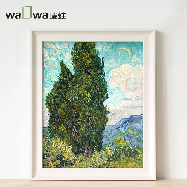 Cypress frog Van Gogh silk painting wall entrance of modern European paintings have frame painting murals decorative painting th-in Figurines & ... Cypress frog Van Gogh silk painting wall entrance of modern European paintings have frame painting murals decorative painting th-in Figurines & ...