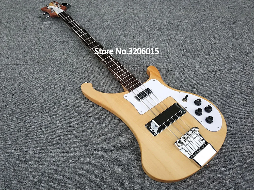 Bajo Eléctrico de color Natural, Guitarra de bajo de 4 cuerdas, alta calidad, exposición de fotos reales, venta al por mayor