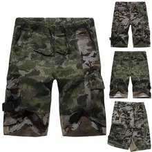 Мужские камуфляжные шорты Карго, новинка, мужские летние повседневные шорты с эластичным поясом и карманами, мужские шорты в стиле милитари