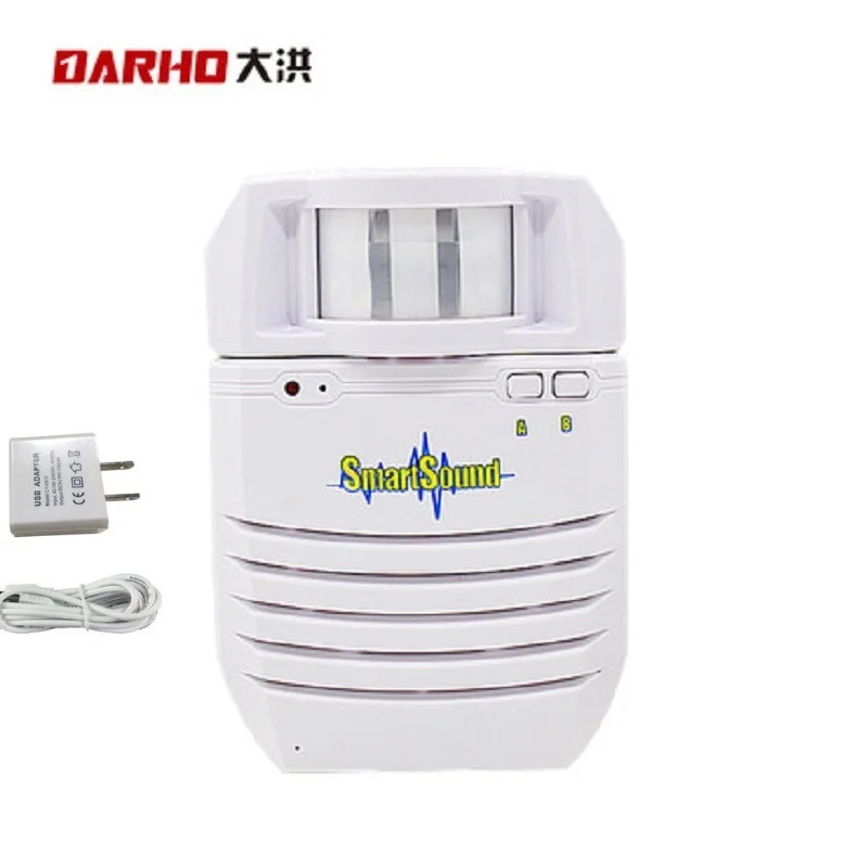 

DarHo Battery Powered Wireless Infrared Motion Detector MP3 Audio Player Home Security Alarm Support SD Card Memory Extension