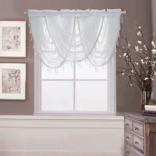 Americana Pelmet cascada blanca cenefa plata alambre Delgado tul café cortinas cortas cortina de cocina Vintage ventana