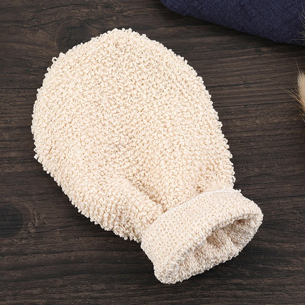 Перчатки для ванны из натурального бамбукового волокна, отшелушивающие, скруббер, мочалки, перчатки для купания, полезные полотенца для тела, аксессуары для ванной комнаты