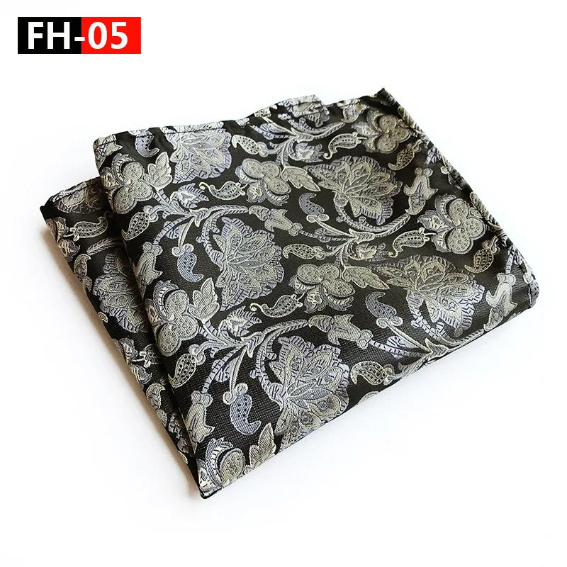 LFH05 Роскошный цветочный Silk Pocket Square 25*25 см Для Мужчин's Винтаж цветочный турецкие огурцы, жаккардовый платок Свадебная вечеринка полотенце для сундуков - Цвет: LFH05