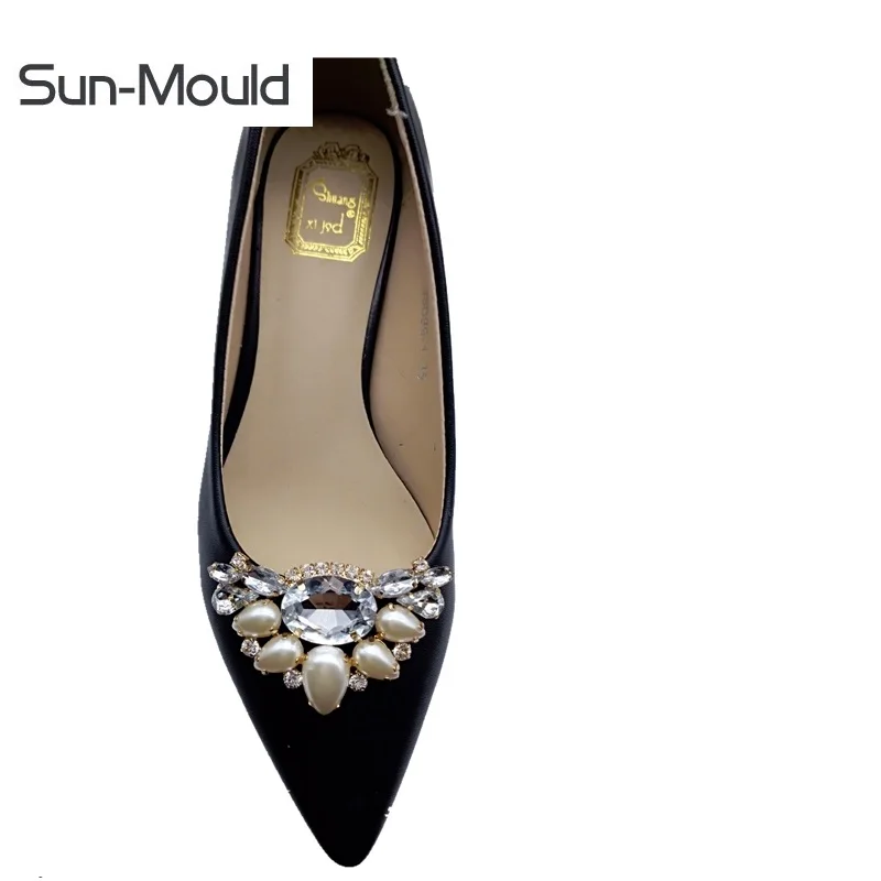 

New women shoes crystal flower clips High Heels boot sandal flats lady Pumps Wedding Shoes charms flower clips 1pair