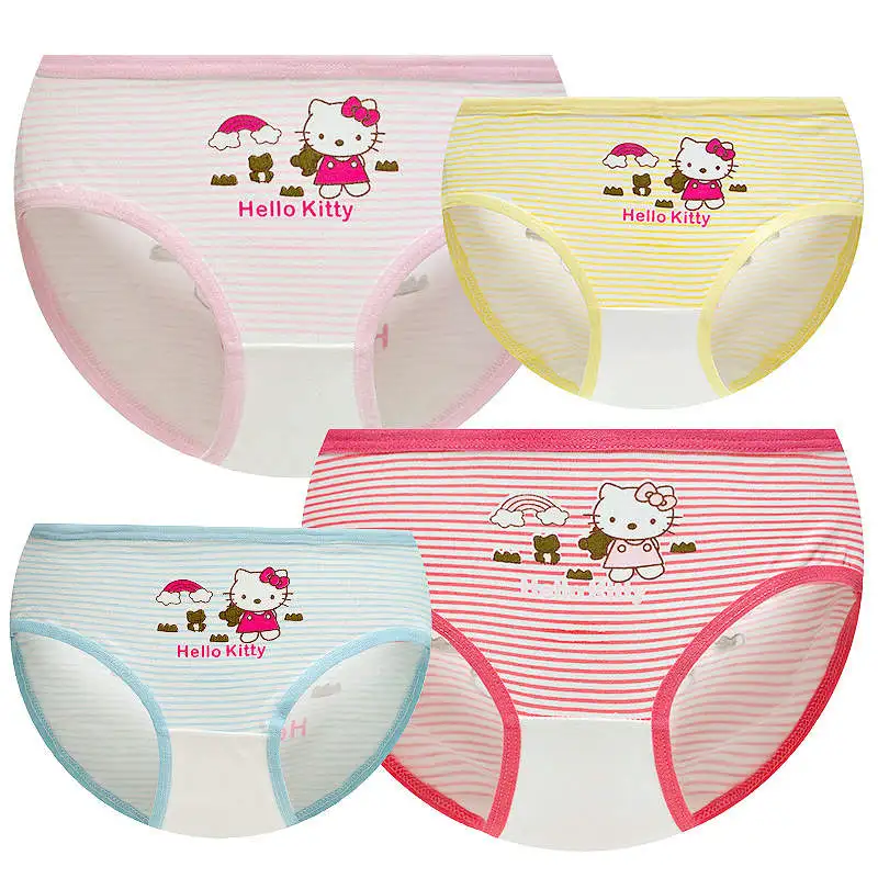 4pcs/lot Panties Girls Briefs Cotton Cartoon Character Hello Kitty Child's Underwear Underpants