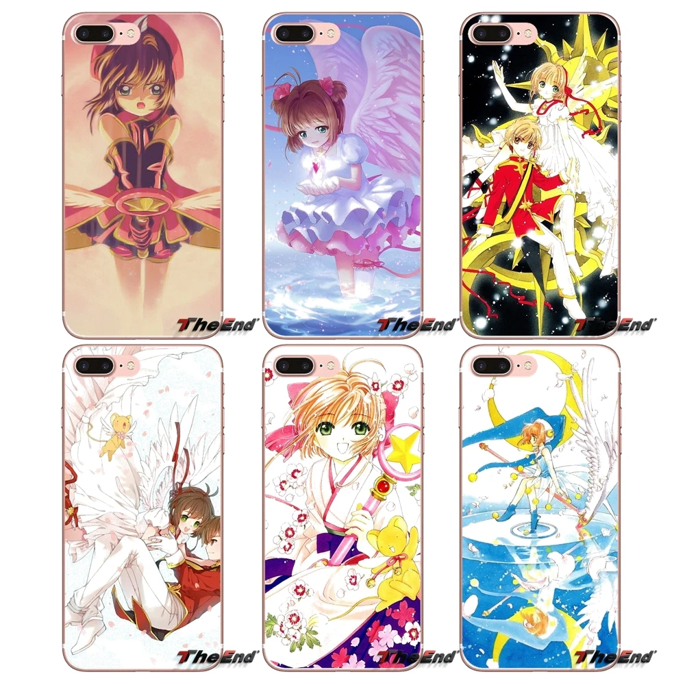 

For Sony Xperia Z Z1 Z2 Z3 Z5 compact M2 M4 M5 E3 T3 XA Aqua LG G4 G5 G3 G2 Mini Capa Japan Anime Cardcaptor Sakura TPU Bag Case