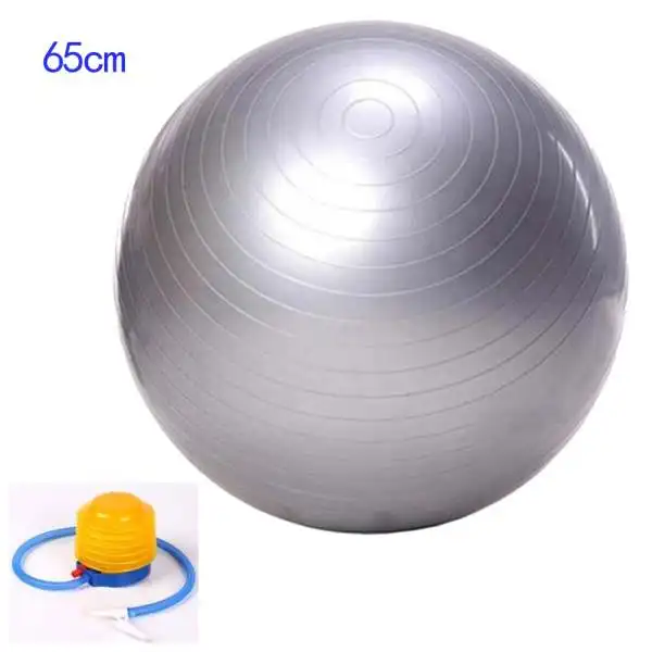 Мяч для упражнений, мяч для йоги, свободный насос, устойчивые к разрывам фитнес-мячи для йоги, пилатий, АБС-пластик и основные тренировки, 75 см и 65 см - Цвет: Gray 65cm