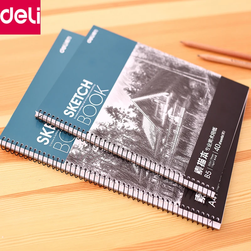 

Deli Arts Supplies Professional A4 B5 40 Sheets Art Sketchbook Drawing Book White Paper Book School Office Supplies