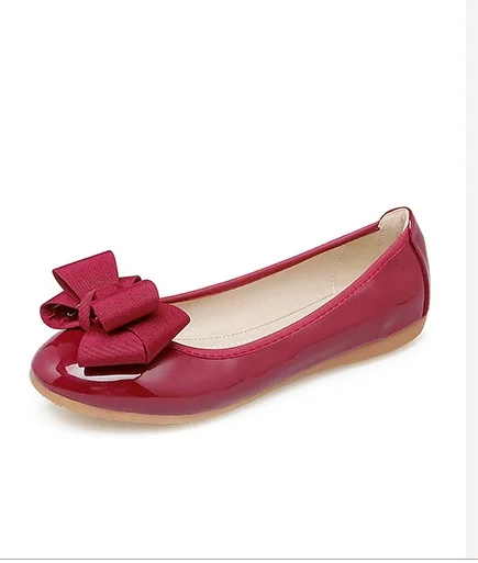 Bow white Patent Leather blue Rond Semelle Noir Black La gold wine Danse ons Appartements Vin 2018 Doux silver Slip Tpr Ballet Chaussures 34 45 D'été Taille Confortable Femmes Blue Le royal Argent Bout Plus qxPp4fCw