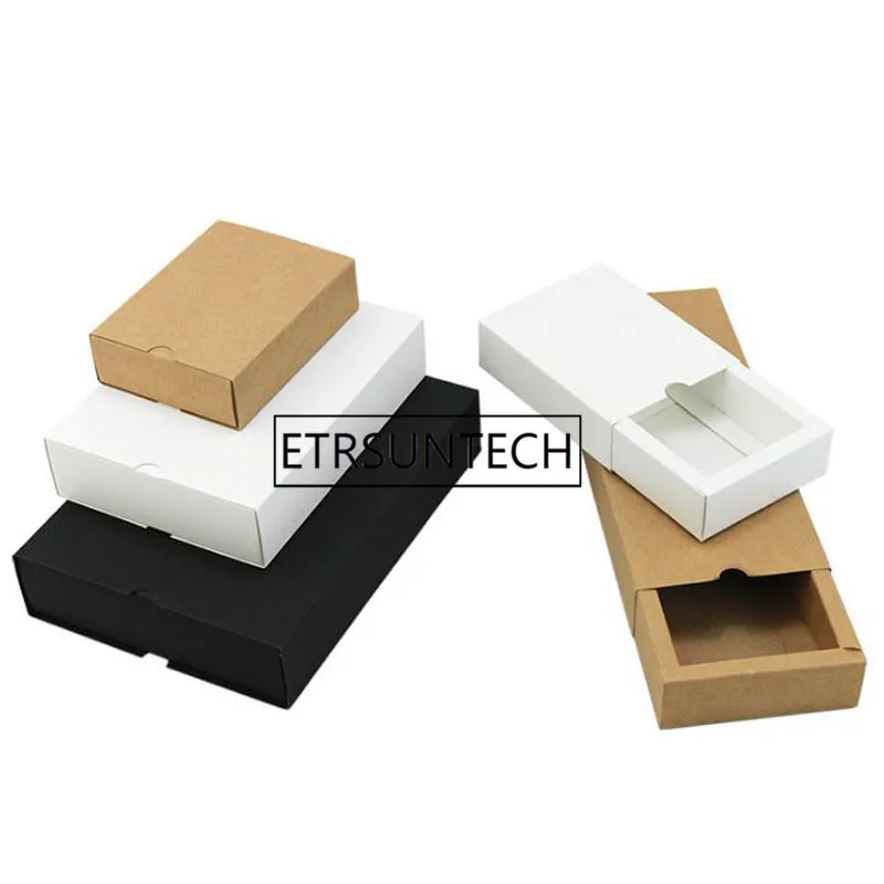 

Paper Sliding Box Kraft Paper Drawer Shape Handmade Soap Packaging Boxes Gift Packaging Box White/Black/Brown 300pcs