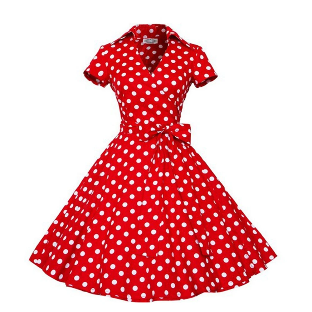 Women Retro Dress 50s 60s Vintage Rockabilly Swing Feminino Vestidos ...