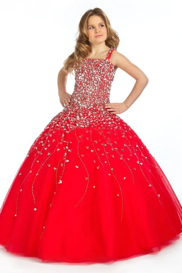 Aliexpress.com : Buy glitz red pageant dresses for little girls sparkly ...