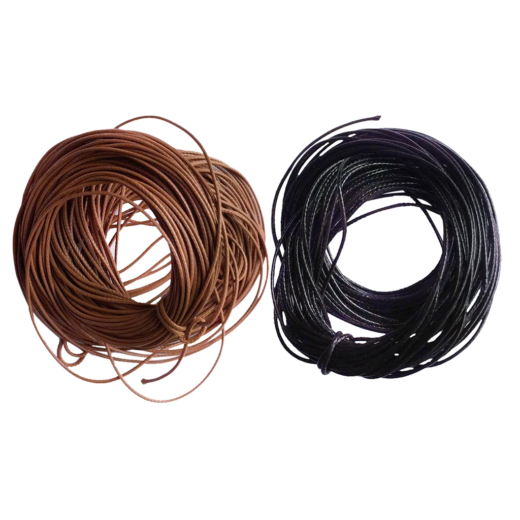 2 Pieces/set 10 Meters Waxed Nylon Cord String Jewelry Making Accessories for DIY Necklace Bracelet Beading 1mm Black Coffee