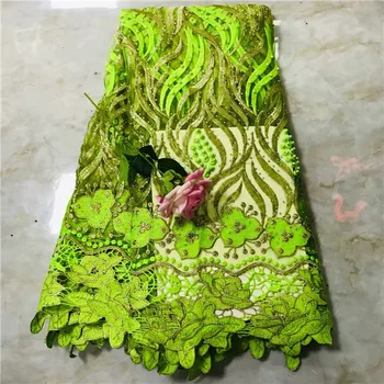 

Pretty flower embroidery French net fabric African tulle apparel cloth for lady dress VRN172(5yards/lot)