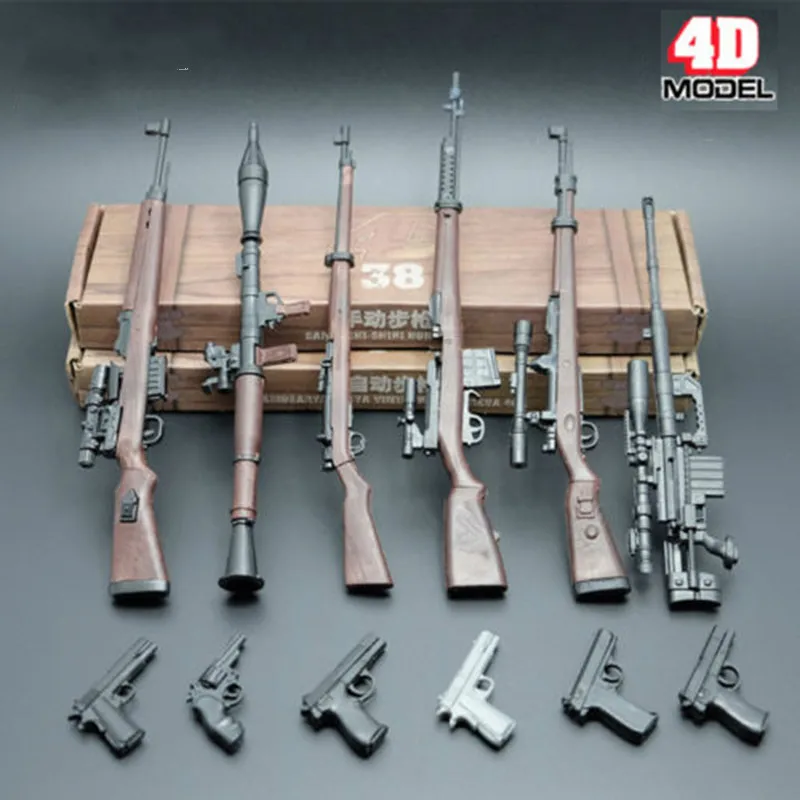 4D винтовка в сборе, модель оружия, 1:6 масштаб, игрушечное оружие, 6 шт. в наборе, 98 к, игрушечное оружие для 12 дюймов, фигурка, кукла, игрушка в подарок