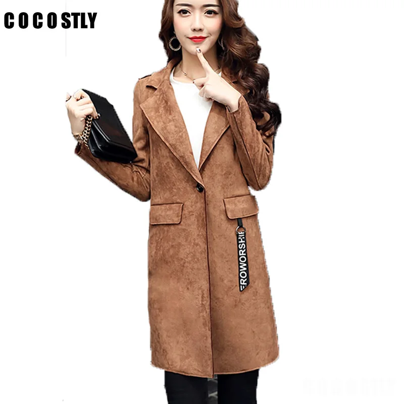 Compare Prices On Suede Trench Coat- Online Shopping/Buy Low Price High Quality 2017 Winter Women Trench Coat Fashion Office Ladies One Button Grey Long Trench Coat - Compare Prices On Suede Trench Coat- Online Shopping/Buy Low Price