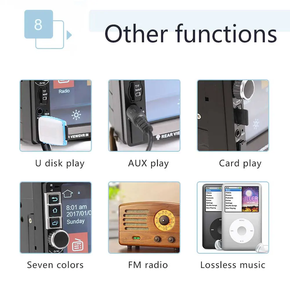 AMPrime 2 Din Android автомобильный Радио gps Мультимедиа MP5 плеер Bluetooth Handsfree FM Авторадио 7