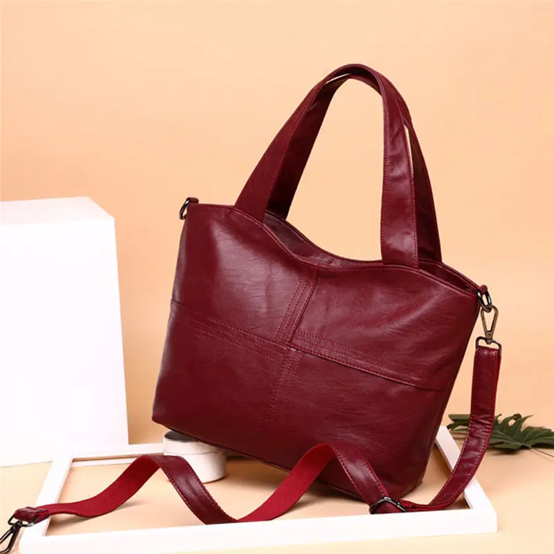 

2Pcs Women's Ladies Pattern Pure Color Fashion Handbag+Wallets bolso mujer sac a main torebki damskie 40AP12