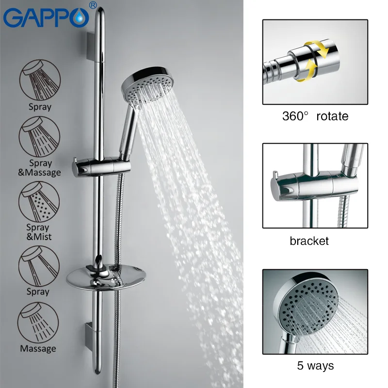 

GAPPO Bathtub Faucet bathroom faucet torneira wall mount bath Stainless steel mixer tap Slide Bar waterfall Shower faucet GA8008