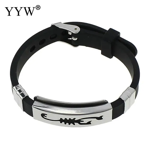 Yyw Fashion Scorpion Silicone Bracelet For Men Adjule Stainless Yyw Fashion Scorpion Silicone Bracelet For Men Adjule Stainless Steel Wristband S Bangles