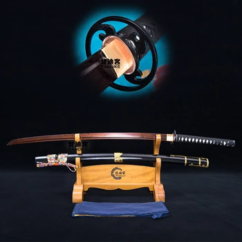 

Handmade Japanese Samurai Sword Katana Folded Steel Red Blade Sharp Full Tang 1060 DAMASCUS Very Sharp Blade