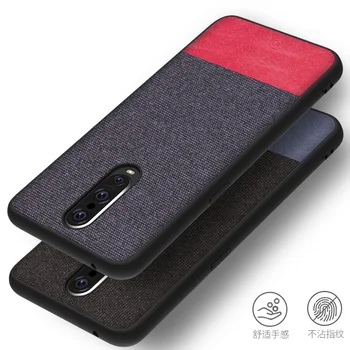 

Silicone Cloth Back Phone Cover For Oppo R17 R17 Pro Ultra Thin Soft TPU edge Canvas Cloth Back Case For Oppo R15 R11s Plus K1