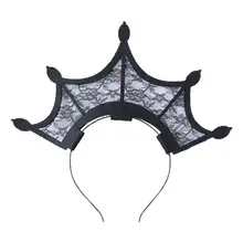 1 шт. головная повязка с полой короной, элегантные кружевные королевские аксессуары для волос, обруч для волос для девушек, женщин, вечерние, на Хэллоуин