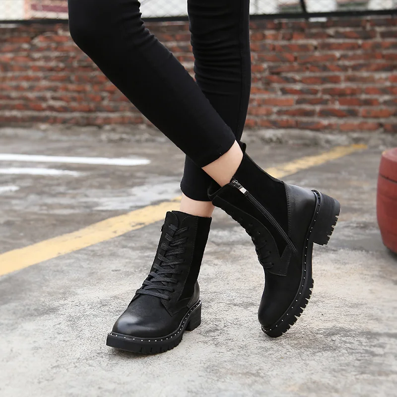 MYCOLEN 2018, gran oferta, botines de mujer, botas de mujer de plataforma  con cordones, botas de mujer a la moda para otoño e invierno, botas cómodas| Botas hasta el tobillo| - AliExpress