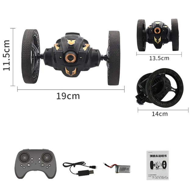 ATTIW C6-YW / C6 2.4G Jumping Car with WIFI Camera Flexible Wheels Rotation LED Night Light RC Robot High Stunt Car Bounce Car 6