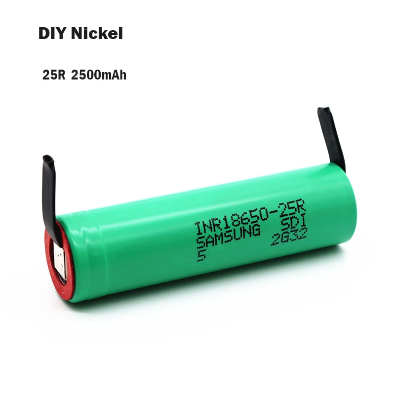 4 шт. DIY никель батарея 18650 аккумуляторная 2500 мАч INR 25R для электронной сигареты