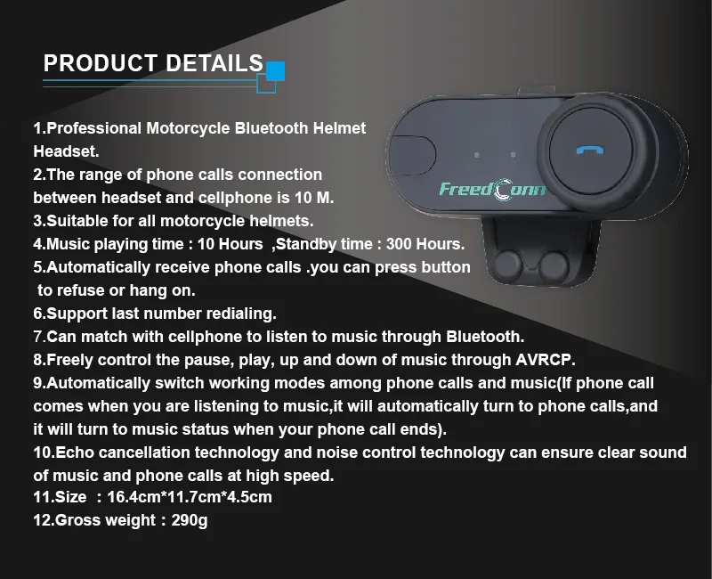 Freedconn TCOM-02 мото шлемы наушники мотоциклетные Casco Bluetooth гарнитура беспроводной контроль MP3/4 радио Ipod два микрофона