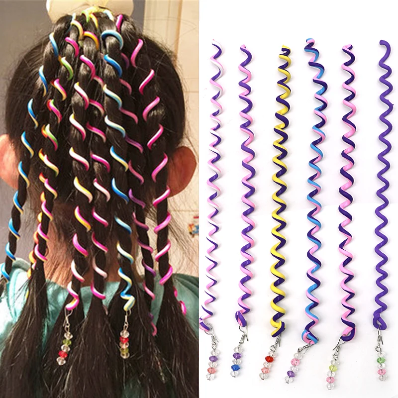 6 قطعة/الوحدة الملونة عقال لطيف الفتيات رباط شعر الكريستال طويلة رباط شعر s أغطية الرأس إكسسوارات الشعر الأطفال تصفيف الشعر أداة