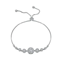 WEIMANJINGDIAN Элегантный Круглый Кубический Цирконий Кристалл Мода CZ Регулируемый Halo браслеты для женщин или свадьбы Циркон ювелирные изделия