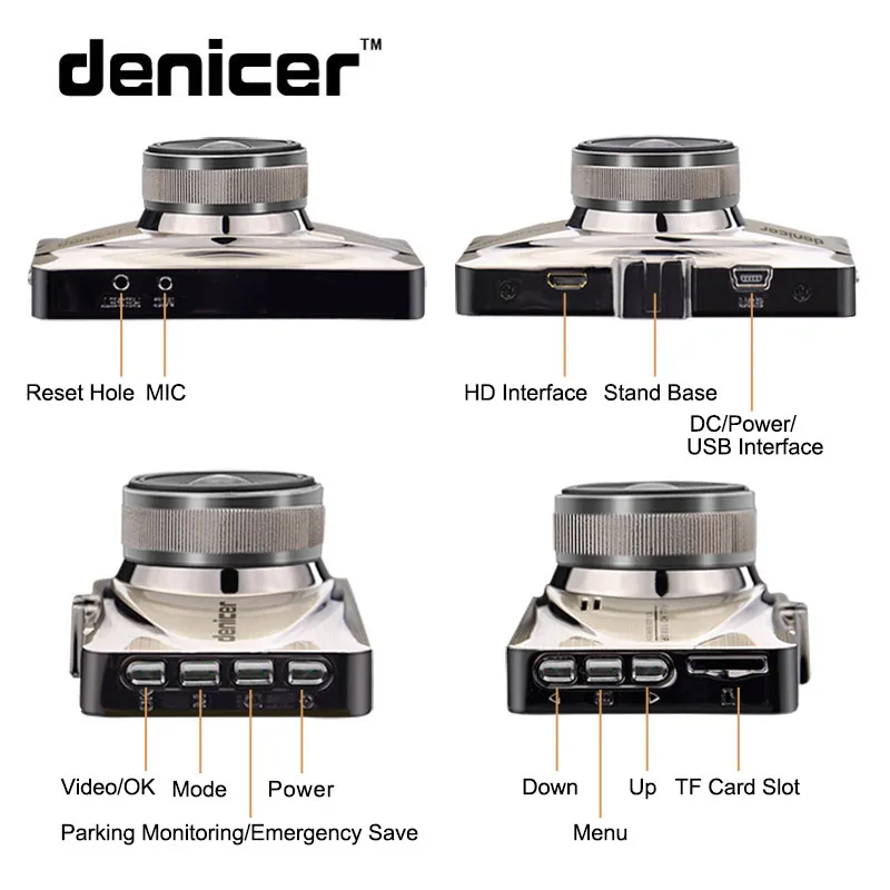 Видеорегистратор dencier DVR D720 камера 170 градусов видеокамера 1080P Full HD видео