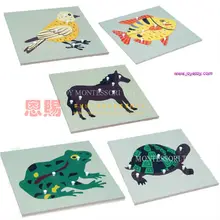 5 головоломки животных и шкаф материалы montessori образовательные развивающие игрушки деревянные детские игрушки школьные обучения 7001