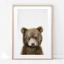 Детский медведь Лесной детский настенный художественный принт детская комната большой плакат скандинавские плакаты и принты Медвежонок животное холст живопись