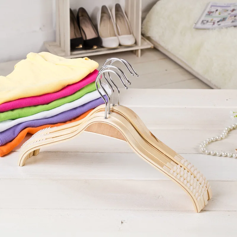 Buy 10 pcs natrual wooden hanger for clothes soft non