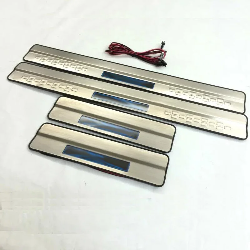 High quality stainless steel LED light door sill Scuff Plate Welcome Pedal 4pcs For Rogue X-Trail t - 32736015640