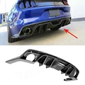 Carbon Fiber Black Rear Bumper Diffuser Lip Spoiler for Ford Mustang Coupe Convertible 2 Door 2015 2017 Car Bumper Skid Plate|Car Stickers| -