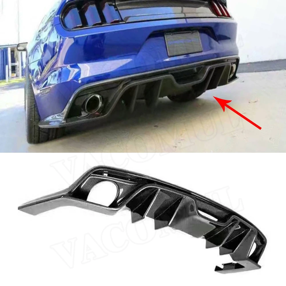 Углеродное волокно черный задний бампер диффузор спойлер для Ford Mustang Coupe КАБРИОЛЕТ 2 двери 2015-2017 автомобильный бампер противоскользящая пла... Углеродное волокно черный задний бампер диффузор спойлер для Ford Mustang Coupe КАБРИОЛЕТ 2 двери 2015-2017 автомобильный бампер противоскользящая пла...