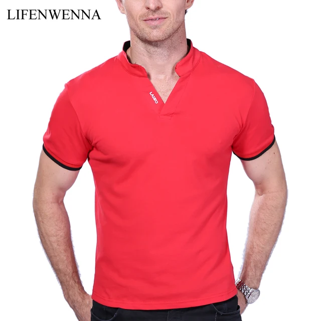Download Hot Sale Men's V Neck T Shirt 2017 Summer Fashion Solid ...