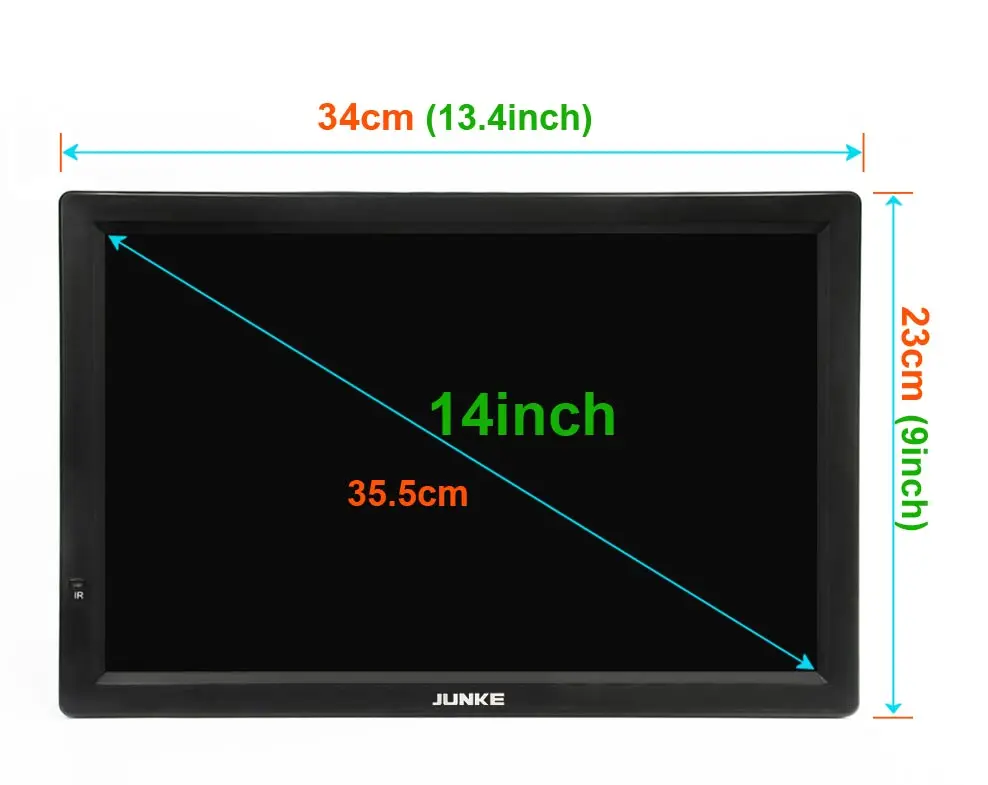 JUNKE HD портативный телевизор 14 дюймов цифровые и аналоговые Led ТВ Поддержка TF карта USB Аудио Видео плеер автомобильный телевизор DVB-T2