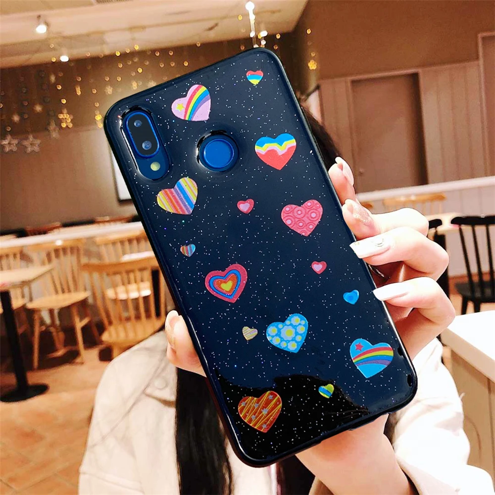 

Phone Case For Xiaomi Redmi Note 7 case Redmi 7 Note 7 Pro soft cover Xiomi note7 case Redmi 7A coque crystal Rainbow Love